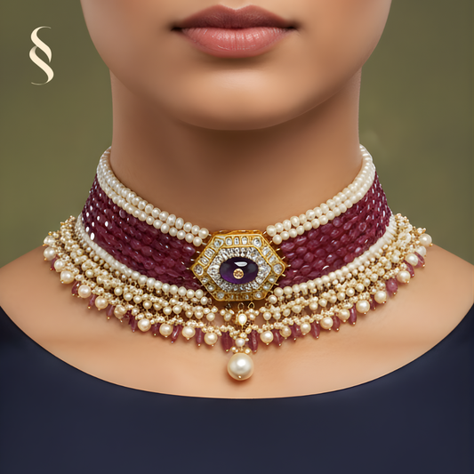 Riyasat Ruby Choker Set