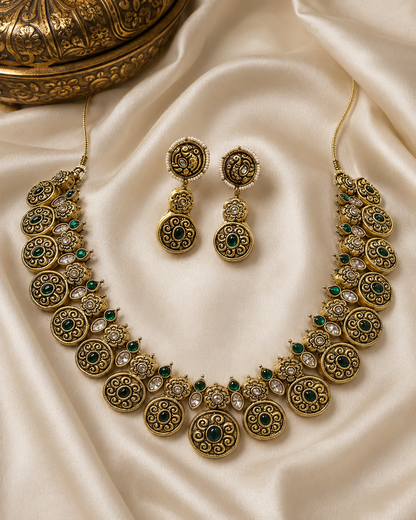 Meherangi Emerald Coin Haar Set
