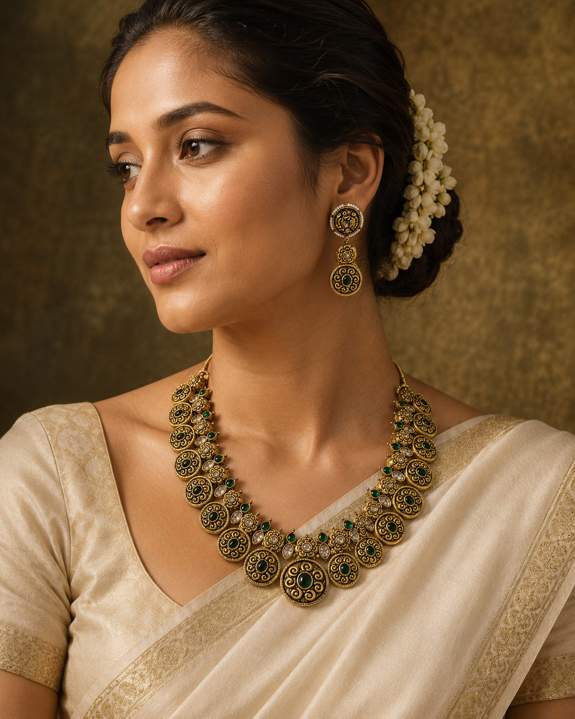 Meherangi Emerald Coin Haar Set