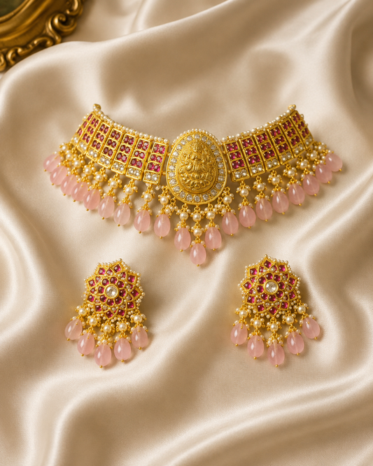 Padmaraga Rajsi Temple Choker Set
