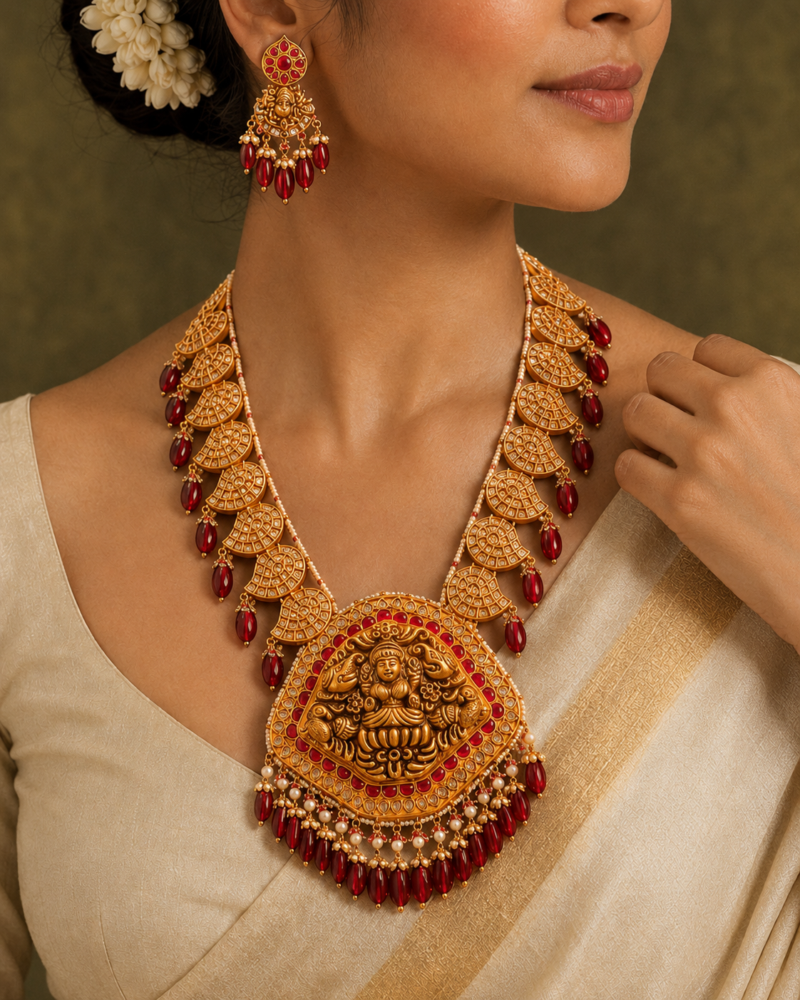 Mahalakshmi Manikya Vaibhav Haar Set