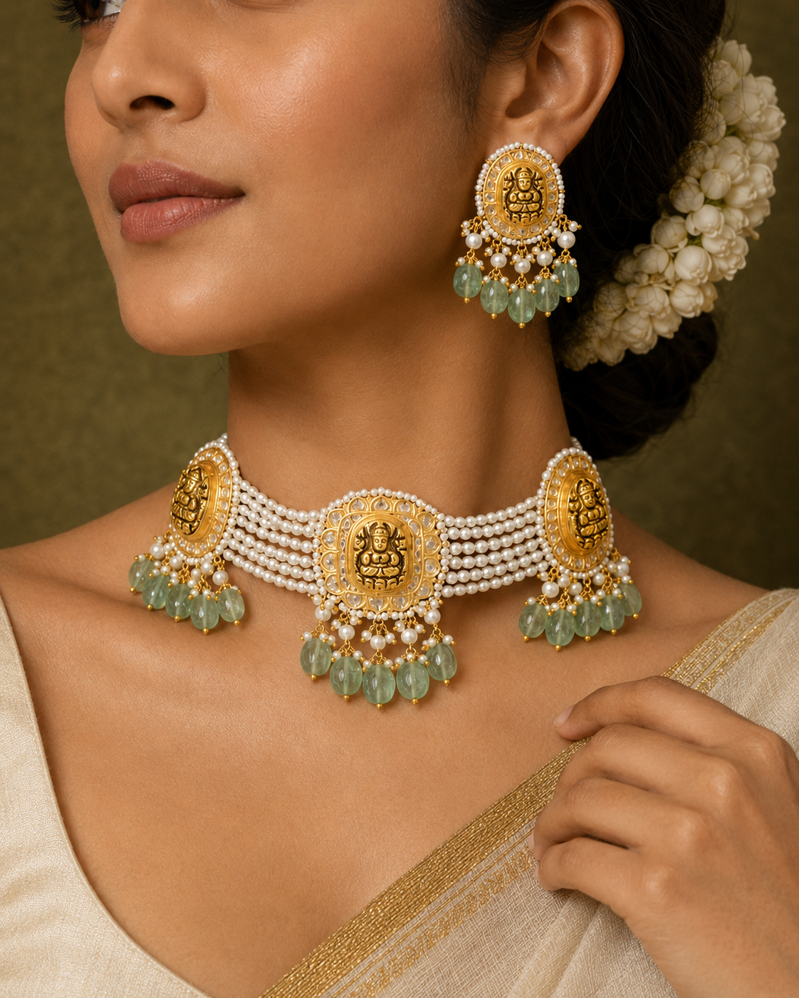 Muktalakshmi Haritmani Choker Set