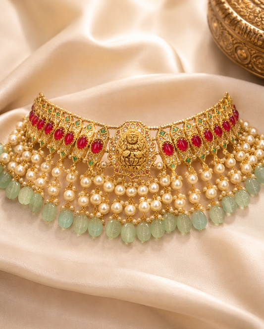 Rajarajeshwari Manikya Harit Choker Set